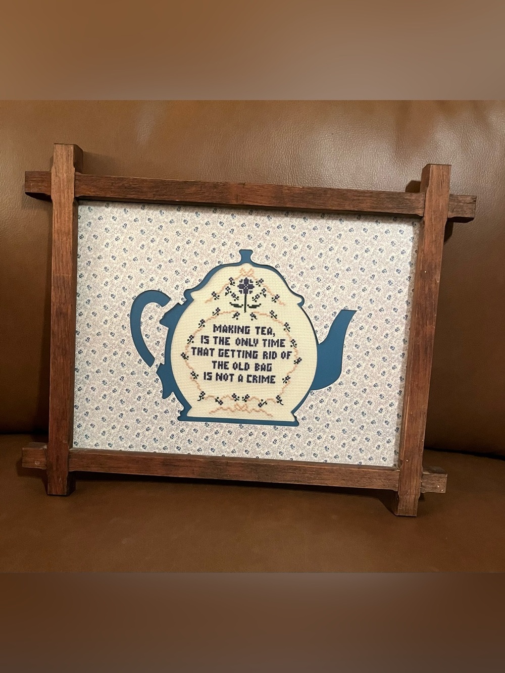 Vtg Millie’s Shapley Making Tea Cross Stitch